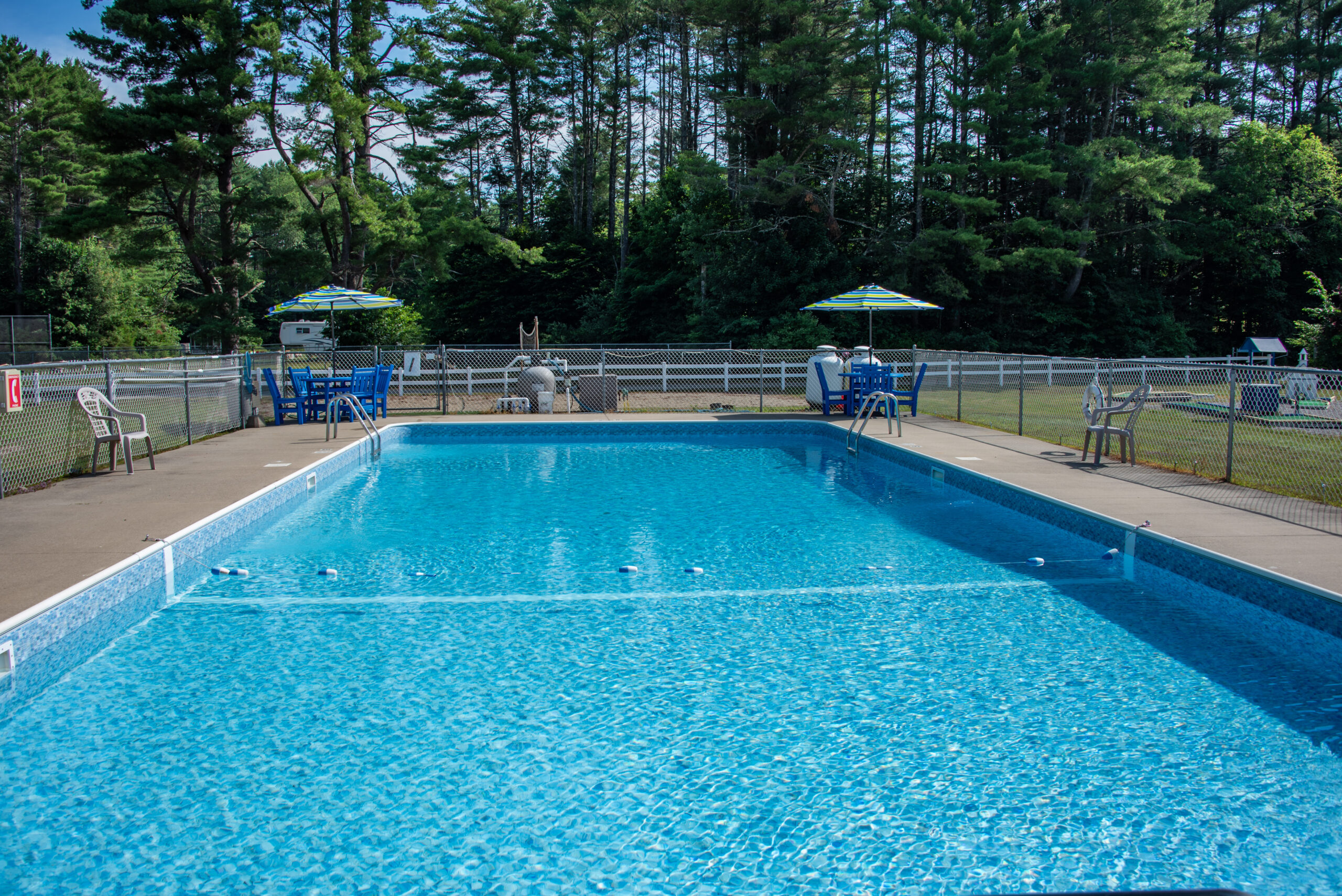 CH pool inside fence front view